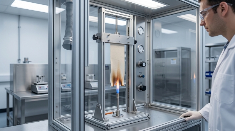 fire retardant test NFPA701 method 2 large flame